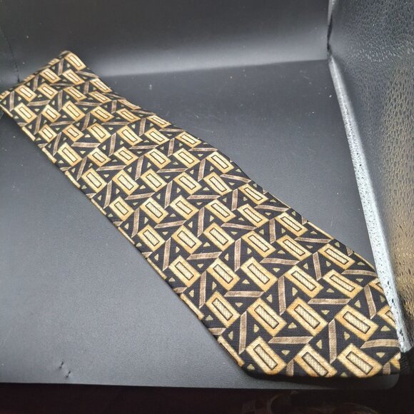 Vintage  Countess Mara Repvblicca 100% Silk Tie Geometric  Hand Made In Italy - Picture 1 of 4